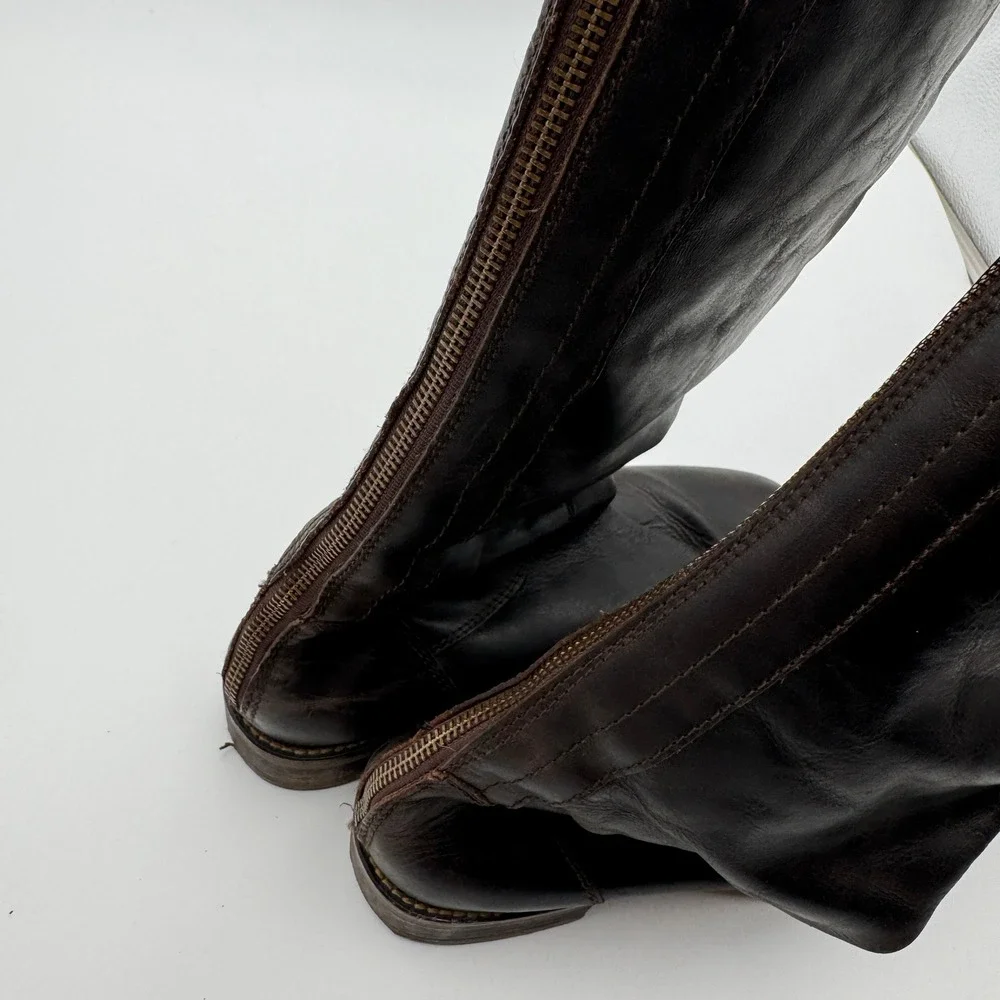 Hinge Womens Dark Brown Leather Over the Knee Equestrian Riding Boots Size 8.5